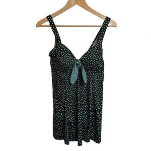Maxine Polka Dot One Piece Swim Dress Swimsuit Size 12 NWT